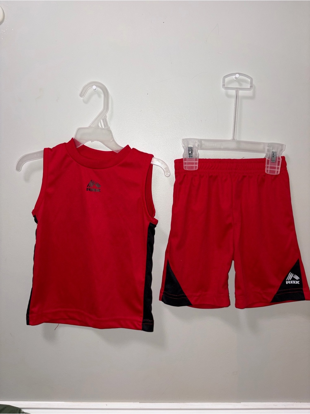 RBX Red Tank Shorts Outfit Dri Fit Material Boys 24 M